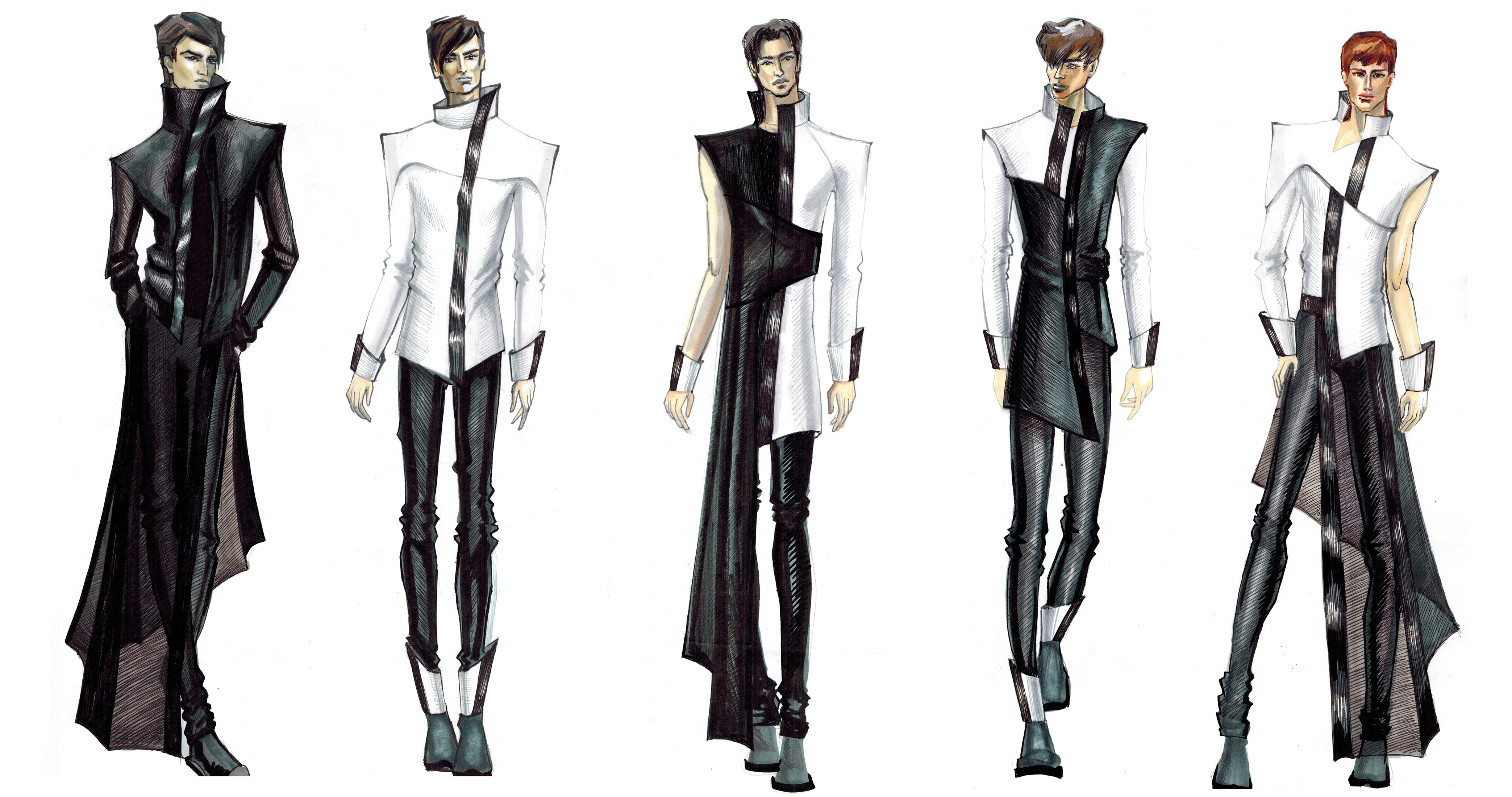 Эскизы мужской одежды дизайнеров
